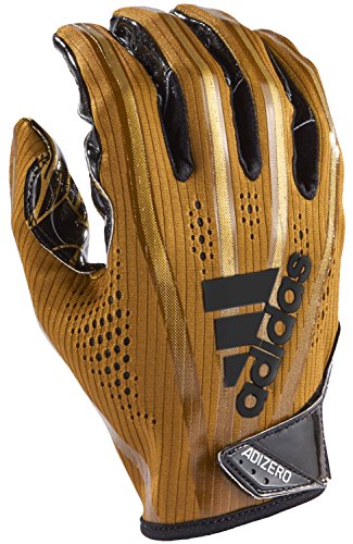 adidas AF1000 Adizero 7.0 Receiver's Gloves, Metallic Gold, Small