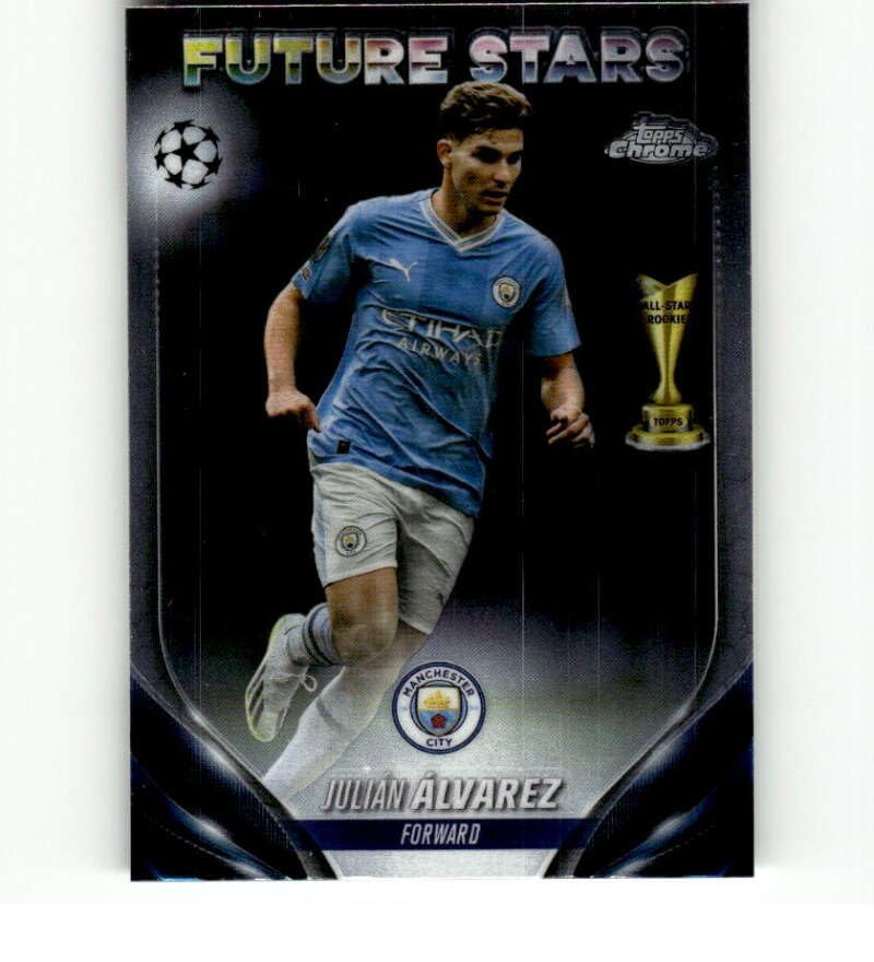 2023-24 TOPPS CHROME UEFA CLUB COMPETITIONS #150 JULIAN ALVAREZ MANCHESTER CITY SOCCER OFFICIAL TRADING CARD OF SOCCER