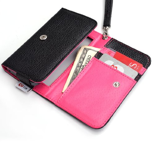 Kroo Clutch Wristlet Wallet For 4-Inch Smartphone With See Thru Screen - Carrying Case - Non-Retail Packaging - Black And Magenta" #TOP6