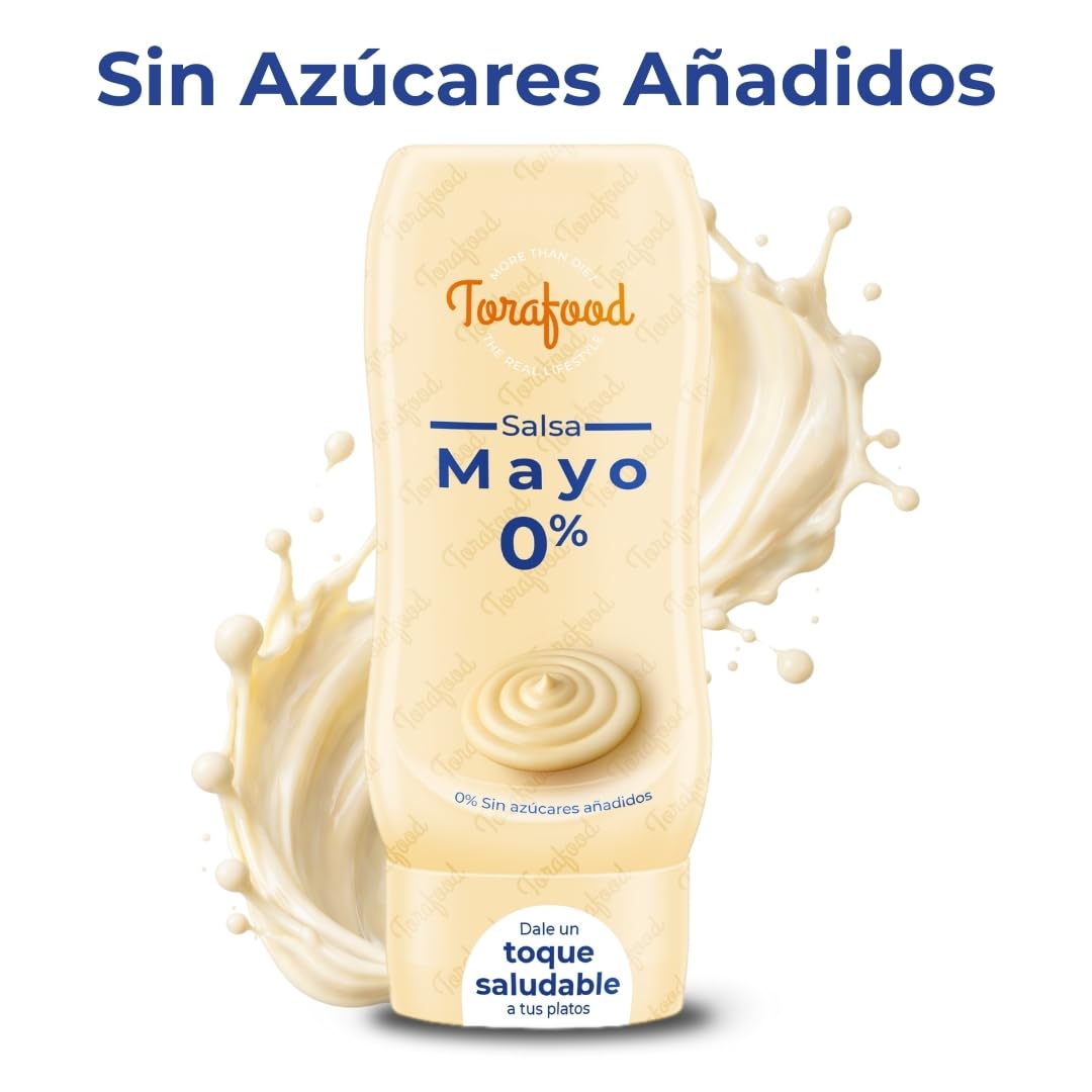Salsa Zero Mayo 330ml | 0% Azúcares Añadidos | Cremosa, Suave y Deliciosa | Ideal para Recetas Saludables | Torafood