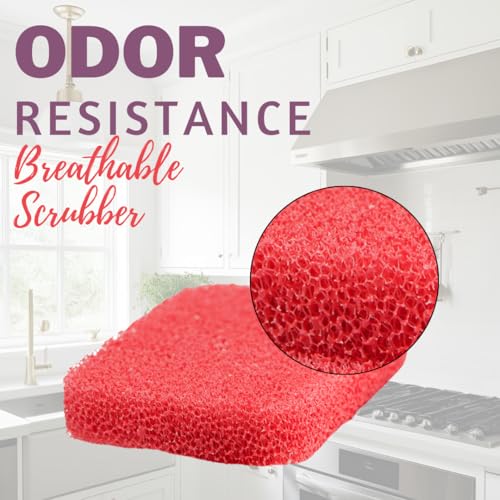 Image of Peachy Clean Silicone Dish Sponge Scrubbers, Fresh Berry Scent, Non-Scratch, Odor-Resistant, Durable Dish Sponges for Kitchen 3pk