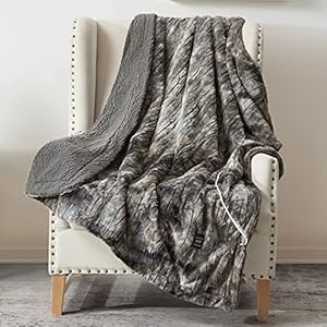 DoWin Low-Voltage Heated Throw Blanket Electric Faux Fur Sherpa Heating Blanket with Safe & Warm Low Watt Technology and…