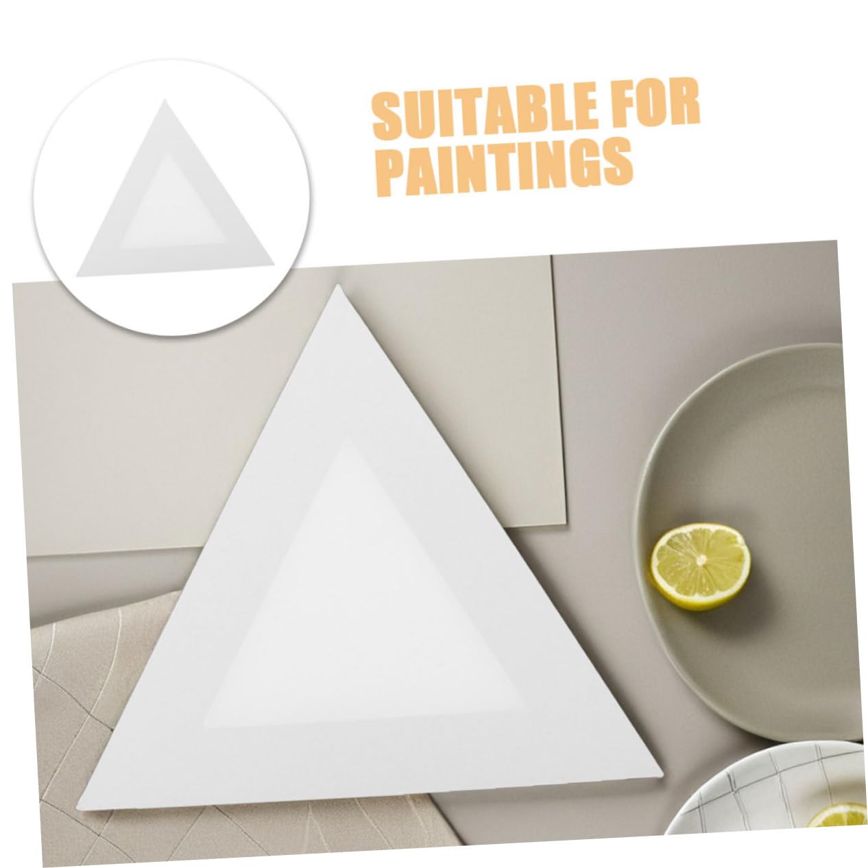 Sewroro 2pièces Lot de Toiles Tendues sur Châssis Triangulaire Panneau Prêt à Emploi pour Peinture à Huile et Acrylique Matériel Artiste et Décoration Intérieure