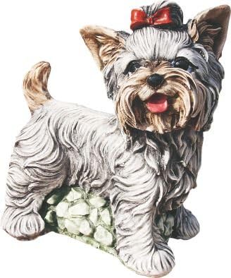 Yorkshire 23 cm Long x 26 cm Height Artificial Stone, Painted Color. Model Buba