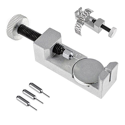 Kit de Réparation Montre Professionnel Outils d'horlogerie Portable Montre Bracelet Lien Pin Remover Instrument Réglage avec 3 Pins Supplémentaires pour Les Horlogers Cover