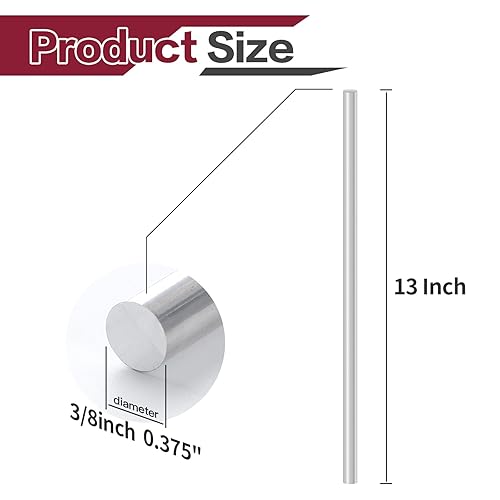 Miniatura 2 de Varilla redonda de aluminio 6061 de 38 pulgadas de diámetro, 13 pulgadas de largo, T6511, extruida, 0.375 pulgadas de diámetro (38 x 13 pulgadas, 5)