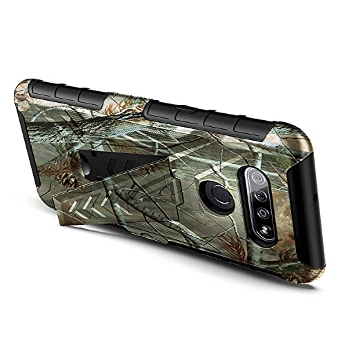 E-Began Case Compatible For Lg Stylo 6 With Tempered Glass Screen Protector (Full Coverage), Belt Clip Holster Kickstand Protective Hybrid Cover Heavy Duty Armor Defender Shockproof Rugged Case -Camo #TOP2