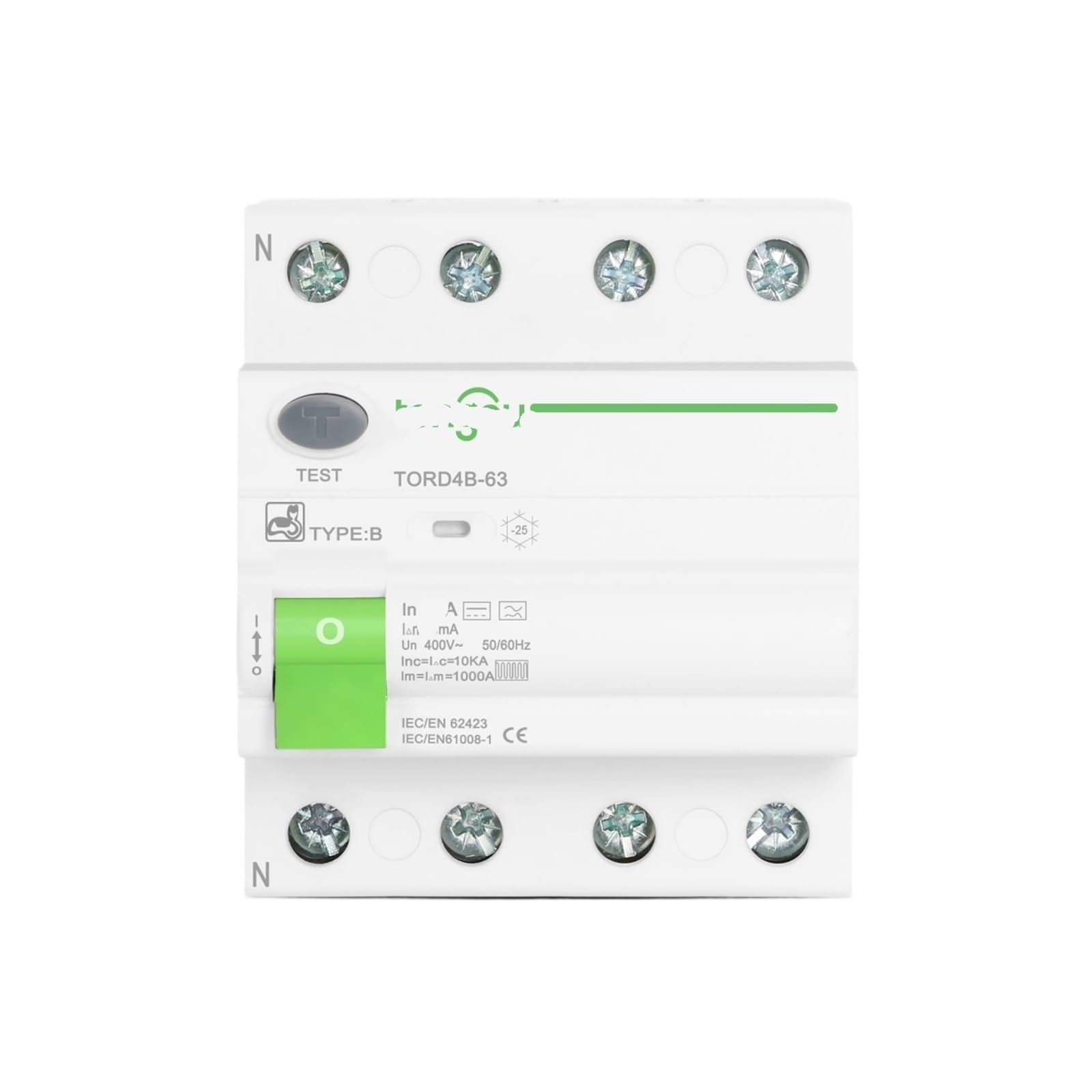 TORD4B-63 Interruttore Automatico differenziale Tipo B Evse 2P 4P AC 40a 63a 30ma 100ma 300ma 10KA Guida DIN 230V(25A,4 Pole 300 mA)
