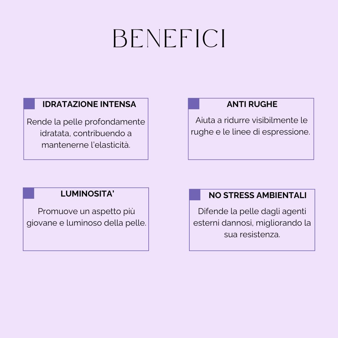 Siero Viso Antiage, Azione rimpolpante e antirughe, Effetto Filler, con Acido Ialuronico, Peptidi, Estratti Naturali, Ideale per Tutti i Tipi di Pelle, 30ML