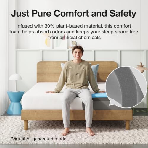 Image of Novilla King Size Mattress in a Box, 8 Inch King Gel Memory Foam Mattress with Comfort Foam for Cooling Night Sleep, Comfort Support and Pressure Relief, CertiPUR-US Certified