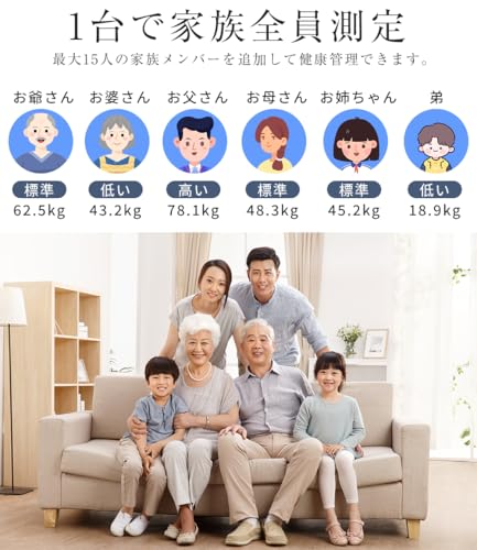 Kungix 体重計 体脂肪計 体組成計 Bluetooth スマホ連動 たいじゅうけい ヘルスメーター 高精度 軽量 収納 電源自動ON/OFF 薄型 ボディスケール 強化ガラス コンパクト 多機能測定 体重 体脂肪率 筋肉率 体水分率 BMI など測定 iOS/Android対応 日本語取扱説明書 の商品画像 8