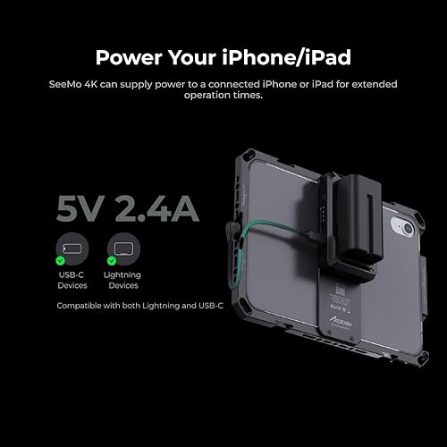 Miniatura 3 de Accsoon SeeMo - Sistema de transmisión de video HDMI 4K para i-Phone y para iPad iOS 12.0 o posterior con función de lectura para tarjeta SD HDMI en