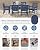 BIVODA 7-Piece Outdoor Dining Set, HDPE All-Weather Patio Table and Chairs Set for 6, Outdoor Patio Furniture Sets with Umbrella Hole for Outside, Deck, Backyard, Garden (Navy Blue)