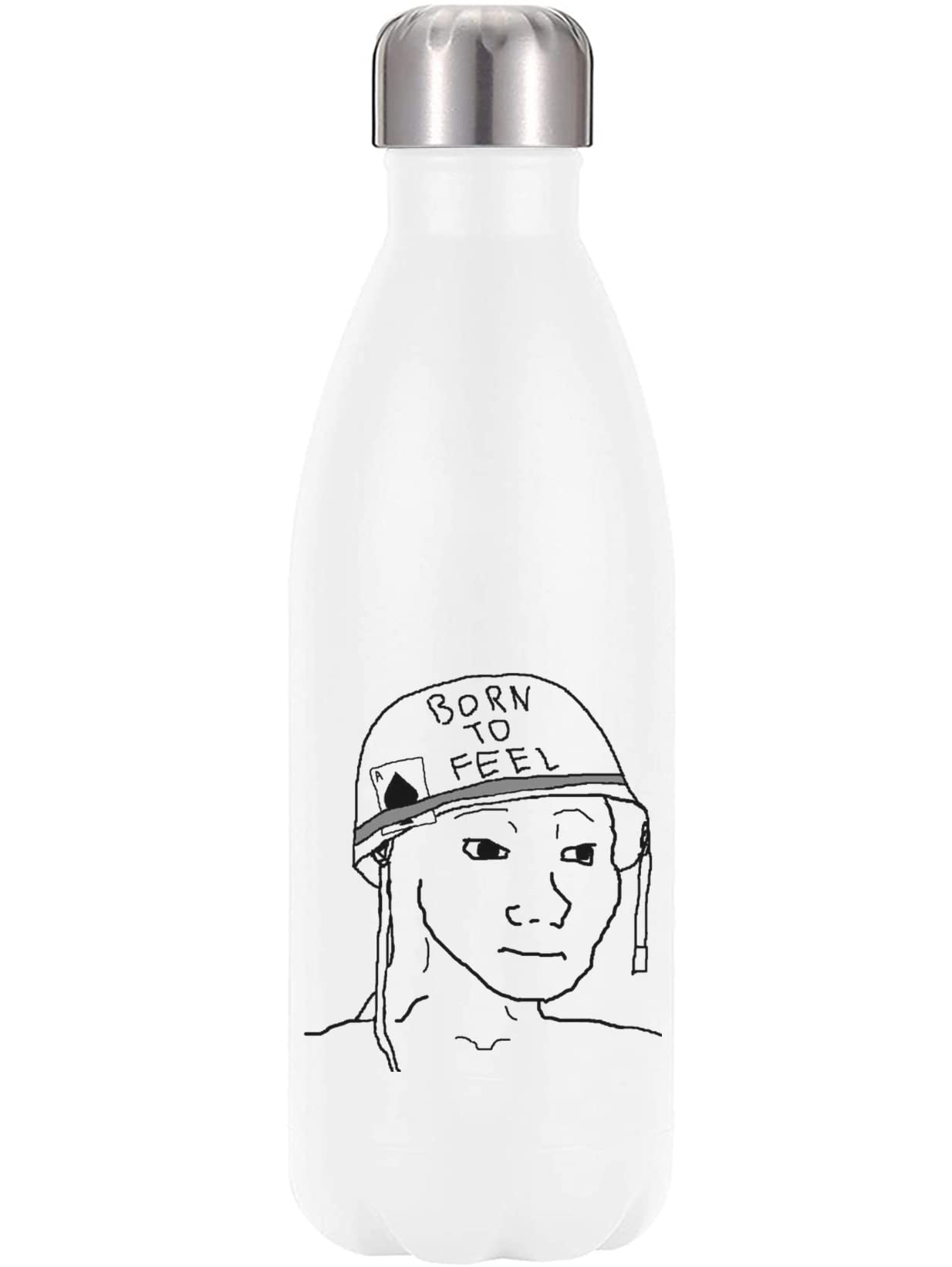 Botella térmica de acero inoxidable sin BPA con termo blanco Wojak de alta resistencia