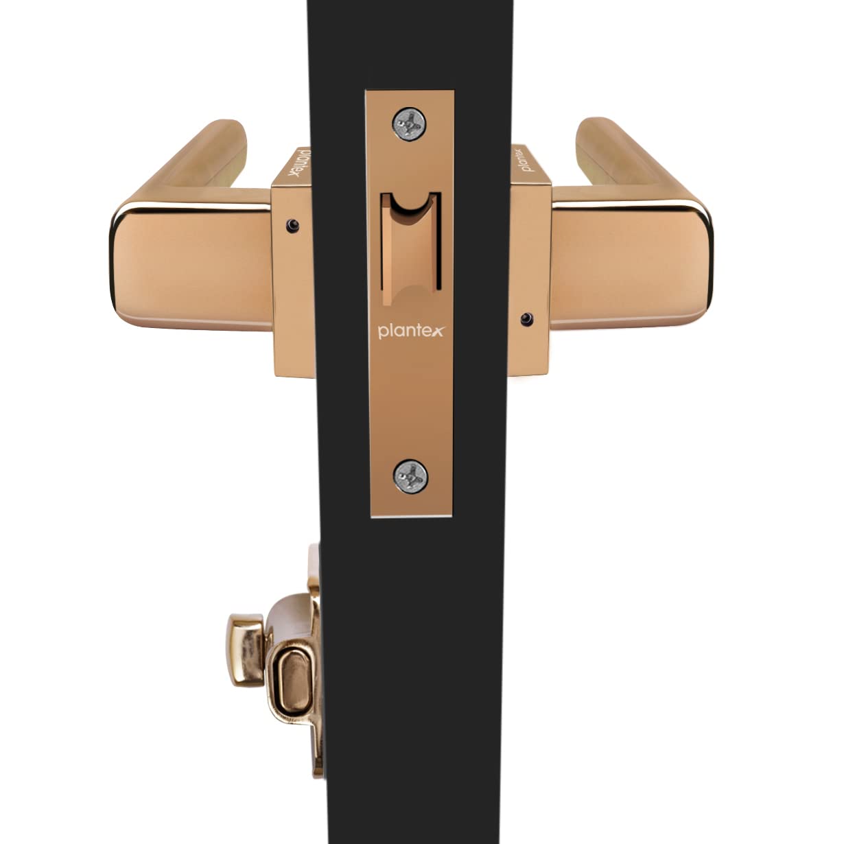 Plantex Heavy Duty Door Lock – Bathroom Door Lock/Mortise Keyless Handle Set for Home/Bathroom/Store Room/Balcony/Office with Baby Latch (7093 – PVD Choco & Satin Black Matt) — Amazon image 5