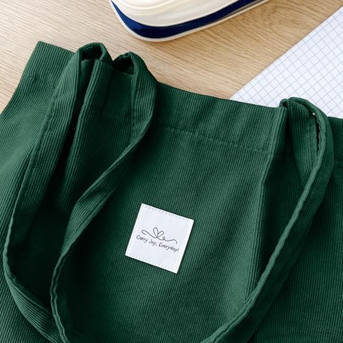 allydrew Corduroy Tote Bag, Casual Everyday Shoulder Handbag3