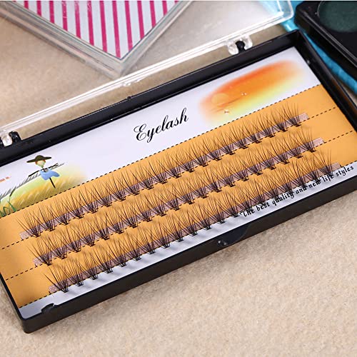 Fockety Extensiones de Pestañas Postizas Suaves Volumen de Pestañas de Lujo 60 BOTONES FLAS FANS 3D para Esquinas Exteriores Extendidas (#04)