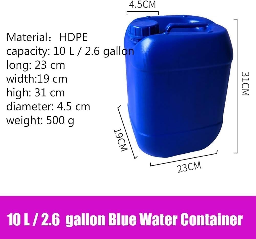 YXCUIDP Portable Water Containers,Camping Water Tank,Plastic Bucket for Emergency Water Storage,Outdoor Camping Water Storage Jug Water(Blue,10L/2.6gal)