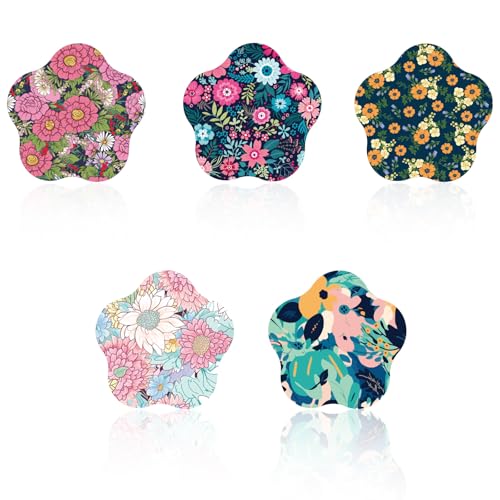 25pcs Sensor Covers for Libre 2/3, Waterproof Adhesive Patches Breathable CGM Sensor Stickers Beautiful Flower Style Non-Woven Overpatches for Libre Protection Accessories (5 Styles)