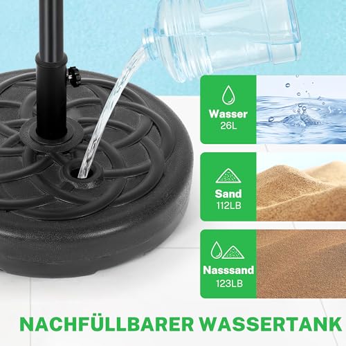 Pied de parasol remplissable eau sable mât 35-48mm robuste - 3