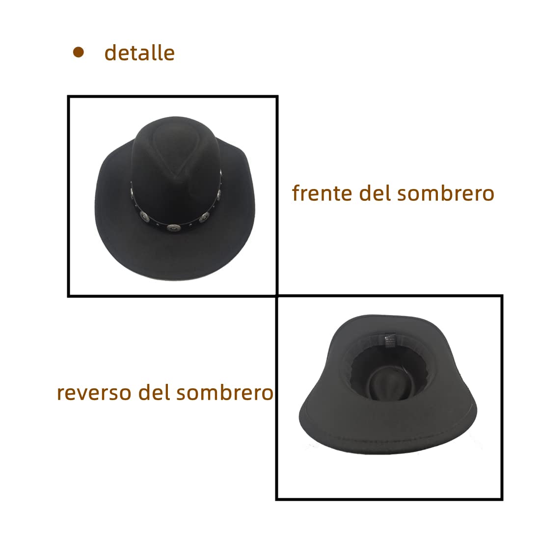 Willheoy Sombrero de Vaquero para Mujer Hombre Sombrero de Cowboy Unisex Adulto Carnaval Halloween y Cosplay