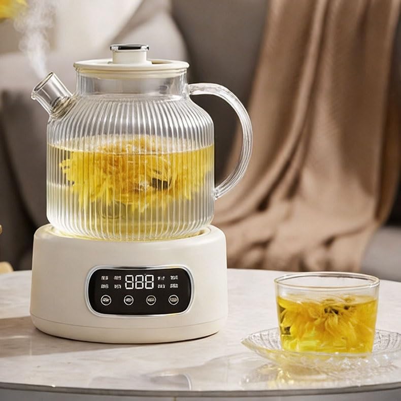 Tetera eléctrica de vidrio 1.5L Yanlong blanca