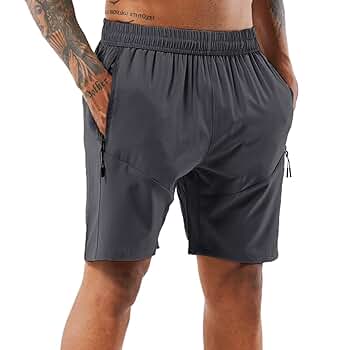 YAWHO Men's Workout Running Shorts Sports Fitness Gym