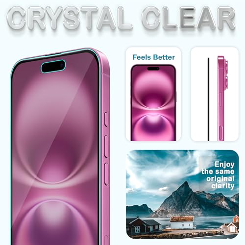 Image of FIRST MART Military Grade Matte Anti-Glare Tempered Glass for iPhone 16 Plus and iPhone 15 Plus (6.7 Inch) With Edge-to-Edge Protector Coverage and Installation Kit | Black, Pack of 2