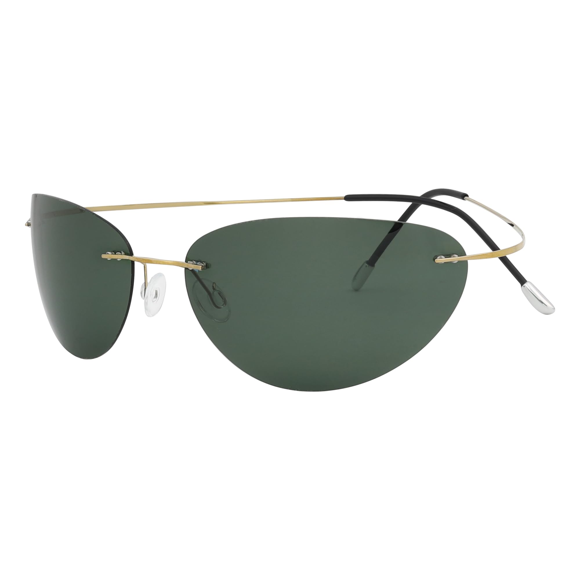 Eyekepper Pilot Rimless Titanium Polarized Sunglasses for Men and Women