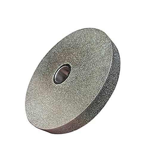 Jieotwice 8 Inch Plating Diamond Alloy Grinding Wheel Rough Jade Peeling Sanding Wheel Gem Facet Polishing Disc 200x25x32MM (320 Mesh)
