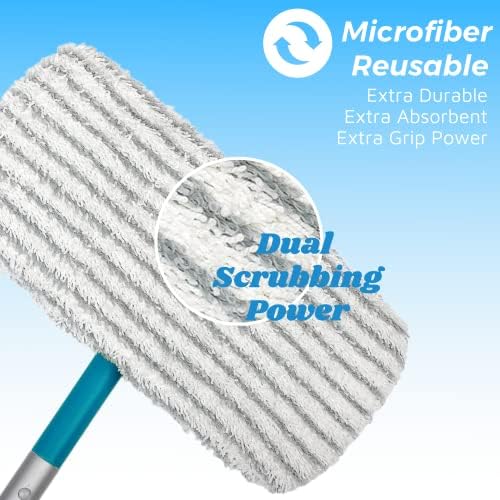 Reusable Scrub Mop Pad for Flash Speedmop Absorbing Refill Washable Microfiber Wet Dry Cleaning Pad for All Hard Floors (Microfiber Scrub Pad)