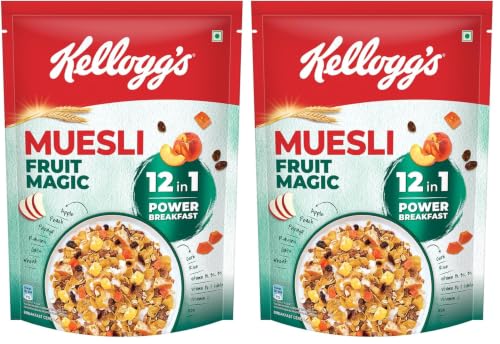 Image of Kellogg's Muesli Fruit Magic | 12 In 1 Power Breakfast | No Maida| No Palm Oil | India's No 1 Muesli | 500g (Pack of 2)