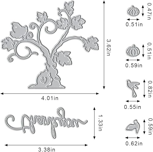 Miniatura 7 de Troqueles de corte de otoño para Acción de Gracias, cosecha de camión de otoño, hoja de arce, calabaza, plantilla en relieve para hacer tarjetas,