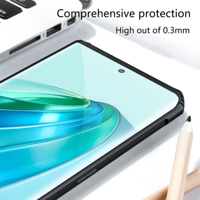 Image of Heavy Duty Hard PC Back + Soft TPU Ultra Slim Crystal Clear Protective Back Cover for Honor X9b 5G / ALI-NX1 - Black
