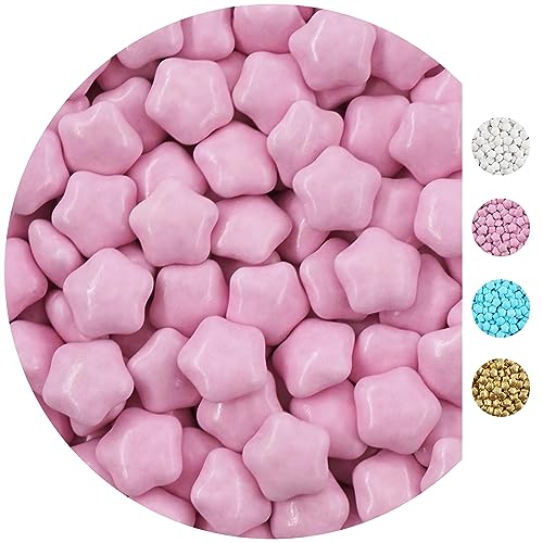 EinsSein 0,5kg Dragees au chocolat étoile rose brillant dragées noël mariage baptême fete communion baby shower - altervatifs aux amandes de mariage -...