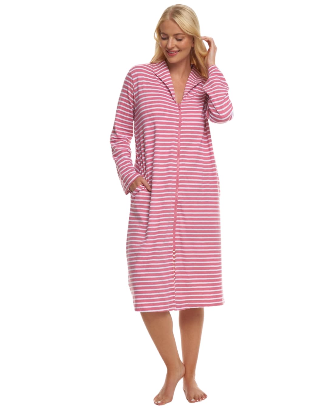 Suzy & Me Ladies 100% Cotton Zip Robe de chambre