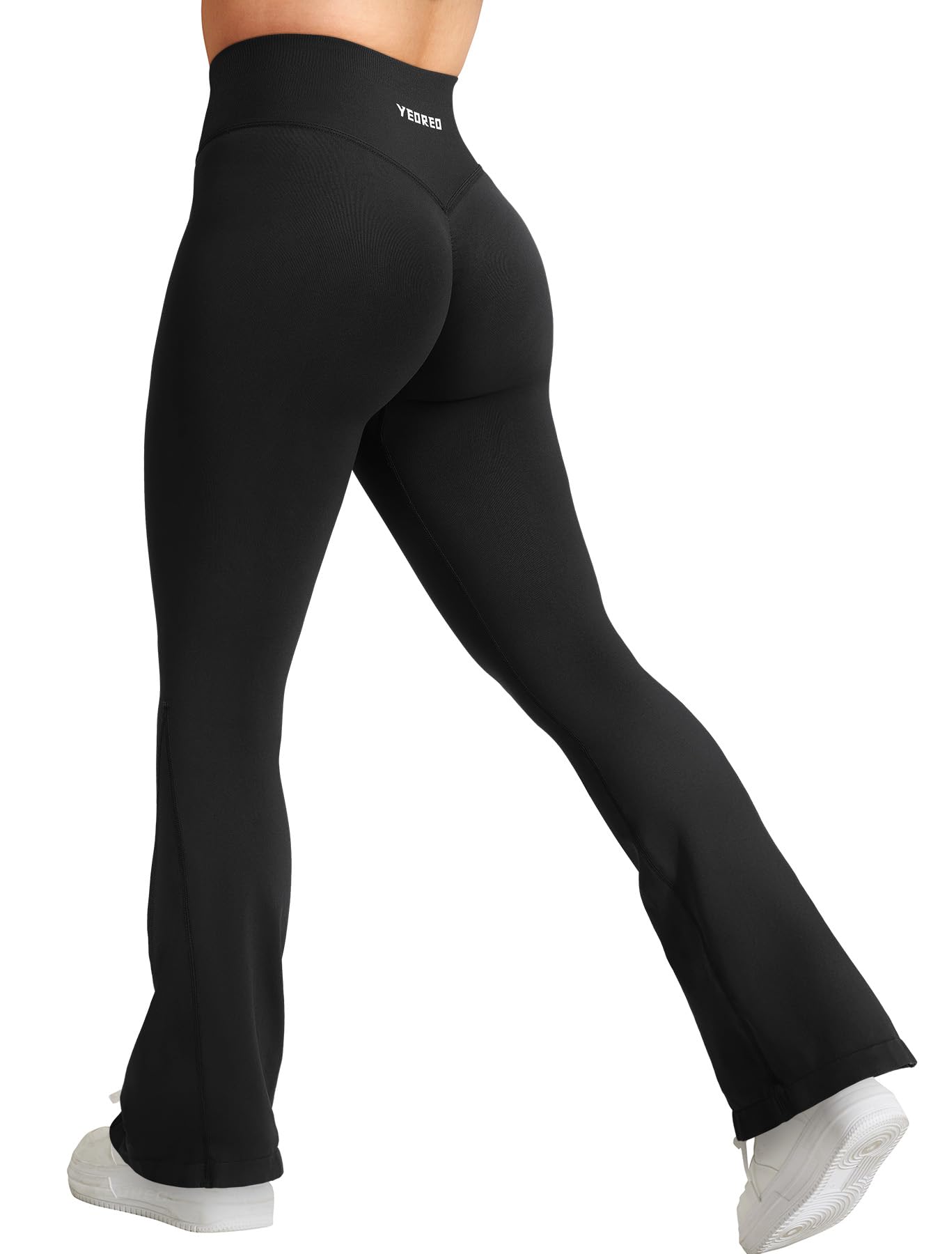 Photo 1 of **DIRTY (DOG HAIR)*** YEOREO Workout Mini Flare Leggings for Women Hidden Scrunch High Waisted Seamless Gym Leggings Brinklie 28" Yoga Pants Black