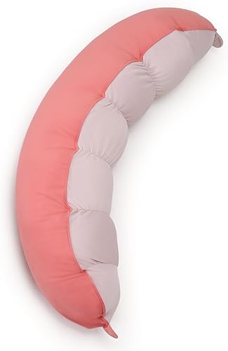 Miniatura 36 de Peallow(Pat. Pend) - Almohada larga redonda para adultos, almohada de apoyo suave y de apoyo para dormir y soporte lumbar (gris-blanco, 47 pulgadas)