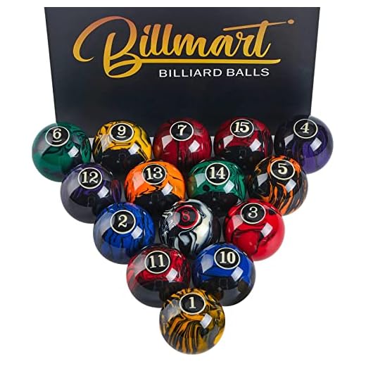 Billmart Premium Billiard Balls Pool Table Accessories 2-1/4" Regulation Size 16 Pool Balls Billiard Set