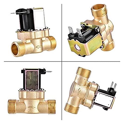 Électrovanne normalement fermée NC G1/2 en laiton durable soupape électrique 24V