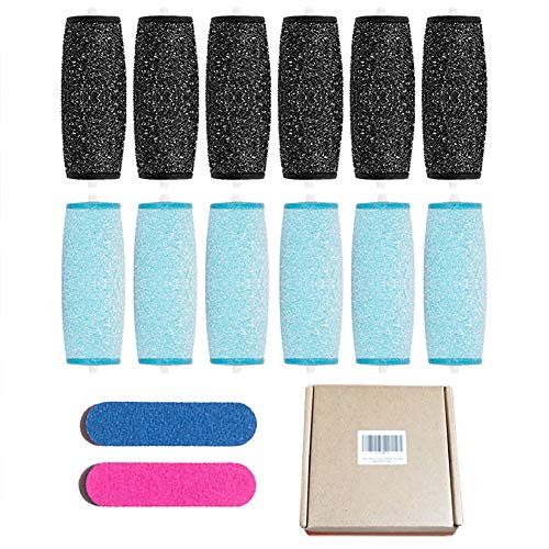 Vintree Set de 12 Extrarugosos Rodillos Lijadores para Recambio de Scholl Velvet Smooth Diamond Crystals Lima Electrónica Velvet Smooth Wet&Dry 2 Tipos de Rugosidad