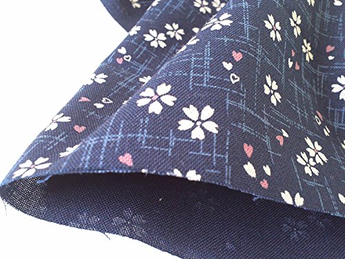 布人倶楽部 シーチング和調 サクラプリント 108cm幅 (3m, 紺)