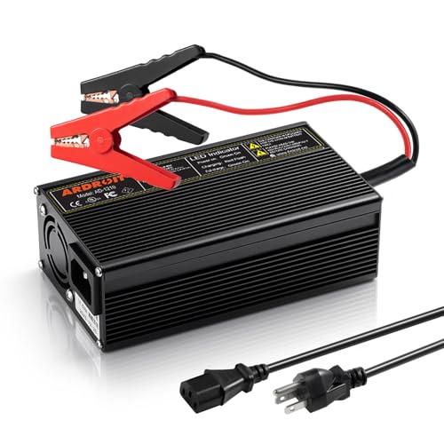 Ardroit 14.6V 10A Lithium Battery Charger 12V LiFePO4 Battery Charger AC-DC Smart Charger with LED Indicator Special for LiFePO4 Deep Cycle Rechargeable Batteries of Boat, RV