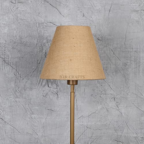 Image of Asian BTR Crafts 10 inch Inches, Small-Medium, Conical Lamp Shade, Cotton Fabric, Natural Jute Color