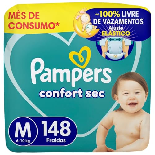Fralda Pampers Confort Sec Tamanho M 148 Unidades