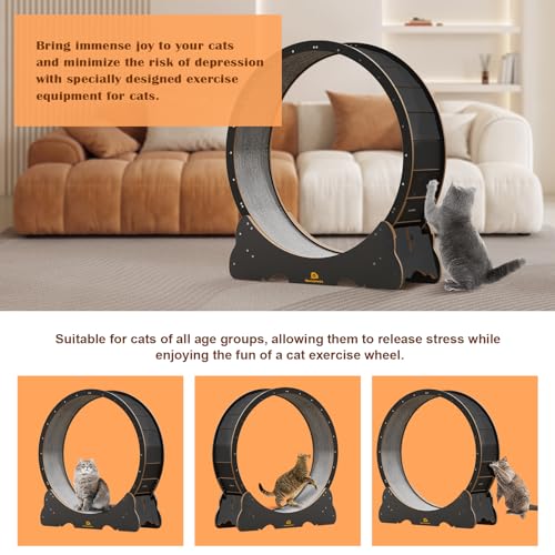 Cat Wheel, 48" XL Large Cats Exercise Running Wheel, Cat Treadmill for Indoor Cats