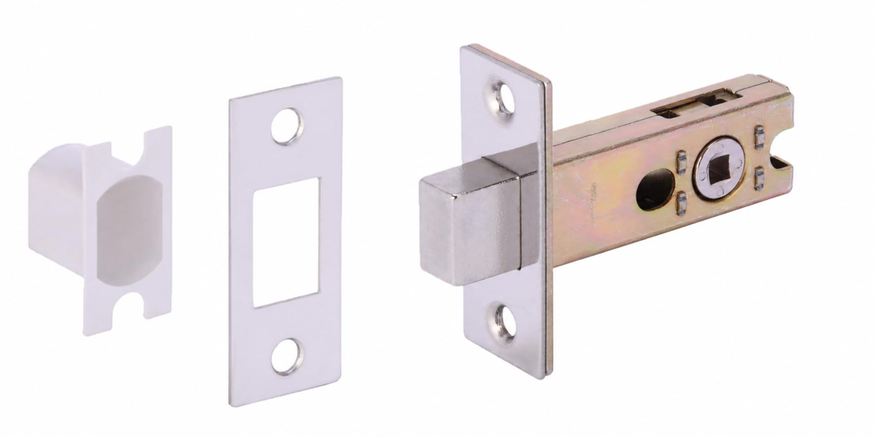 Hunta Polished Stainless Steel Handlezone® Bathroom Toilet Door Deadbolt Lock - 65Mm Bolt With 45Mm Backset