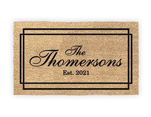 MRC Wood Products Personalized Last Name Coir Coconut Husk Doormat Door Mat 18x30 or 24x36 (18'x 30')