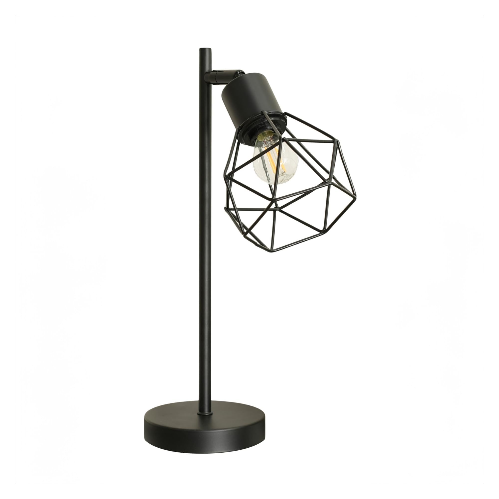 Valuelights Angus Matt Black Metal Geometric Basket Shade Table Lamp With Led Bulb from B&Q