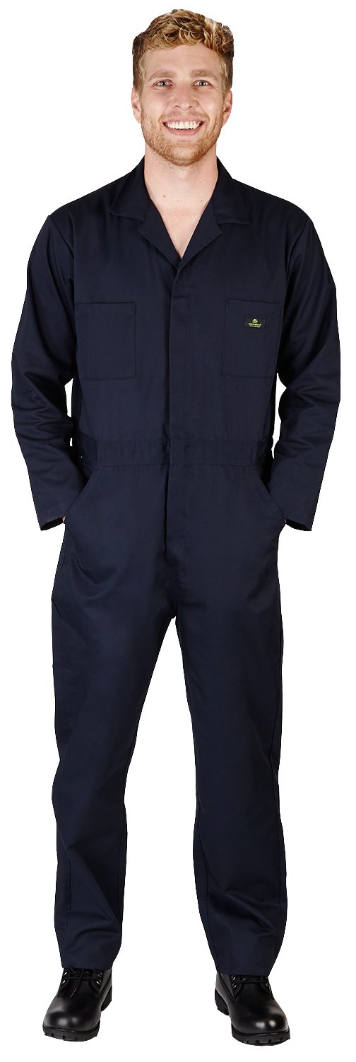 NATURAL WORKWEARMens Long Sleeve Basic Blended Work Coverall Includes Big & Tall Sizes - Order 1 Size Bigger